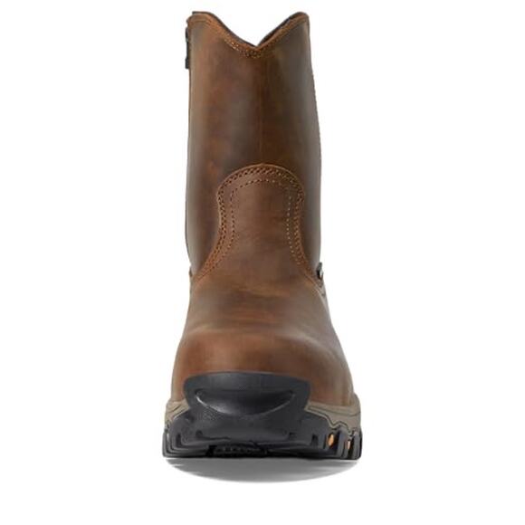Hoss Mens Recon 8" Side Zip Wellington Industrial Boot 14 Wide Brown Leather NIB - Picture 2 of 12